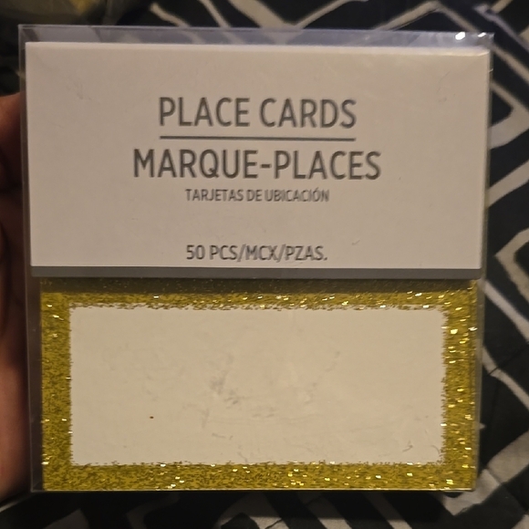 Gold Glitter Place Cards - 50 Pack - Picture 1 of 4